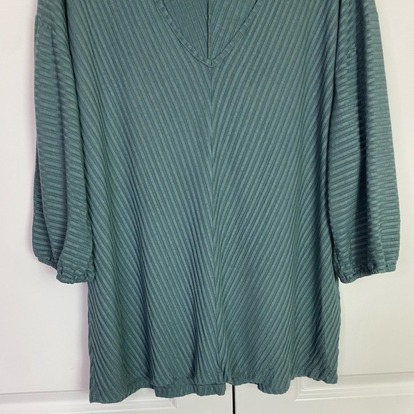 Amour Vert Blue/Sage Green V-Neck Tunic Soft, Stretchy, Textured size 2X - Picture 7 of 11